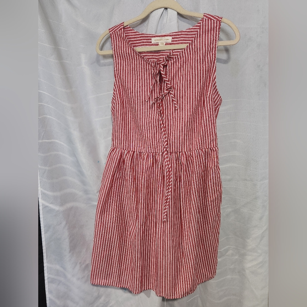 Red Striped Midi Dress